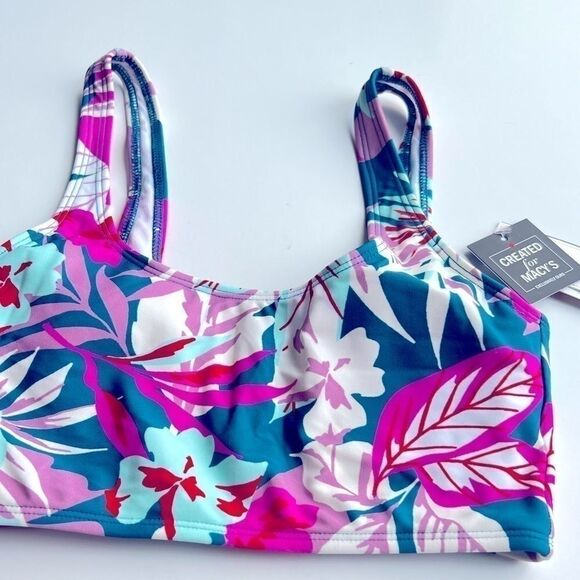 SALT + COVE Juniors' Bop to the Trop Printed Bikini Top, multi swimsuit size XS - Picture 6 of 7